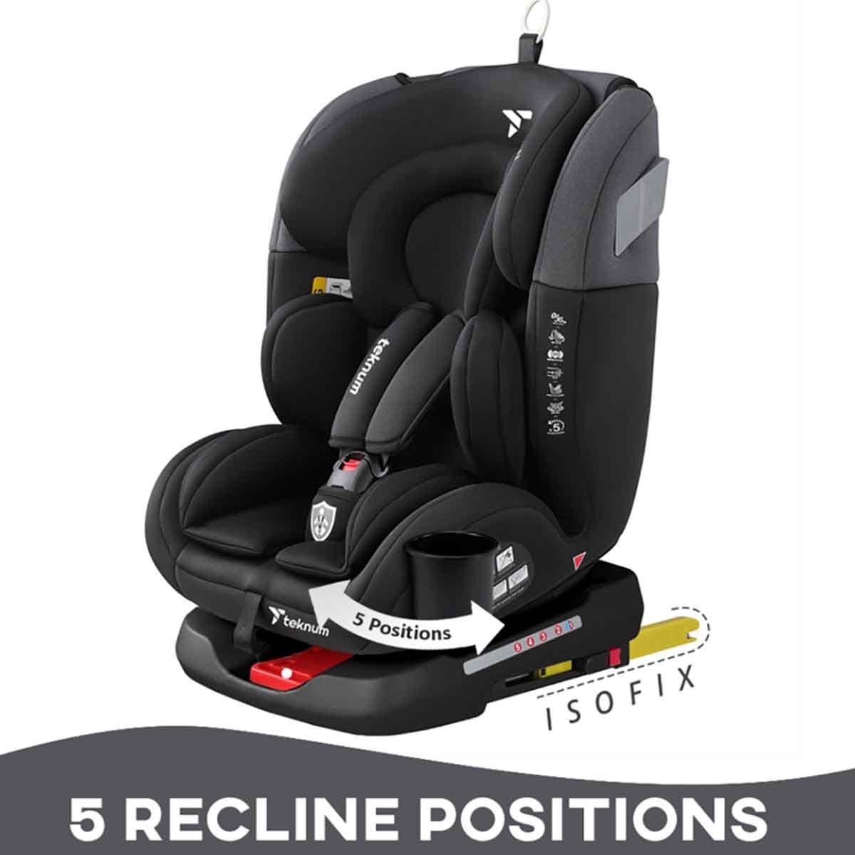 Teknum Black Evolve 360° Car Seat with Isofix Toddler, 0-2 Years