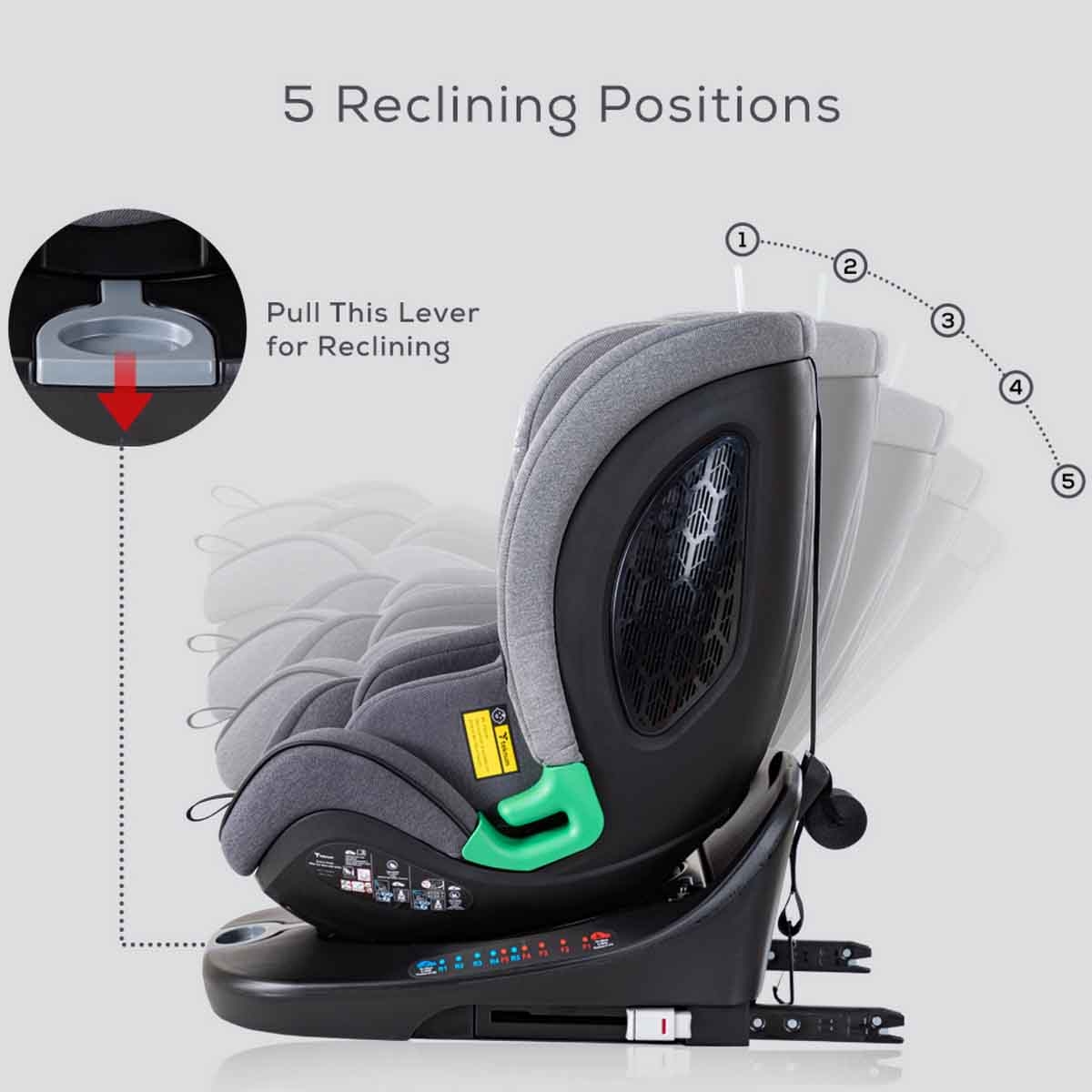 Teknum Grey Evolve Prime Car Seat with Isofix Toddler, 0-2 Years