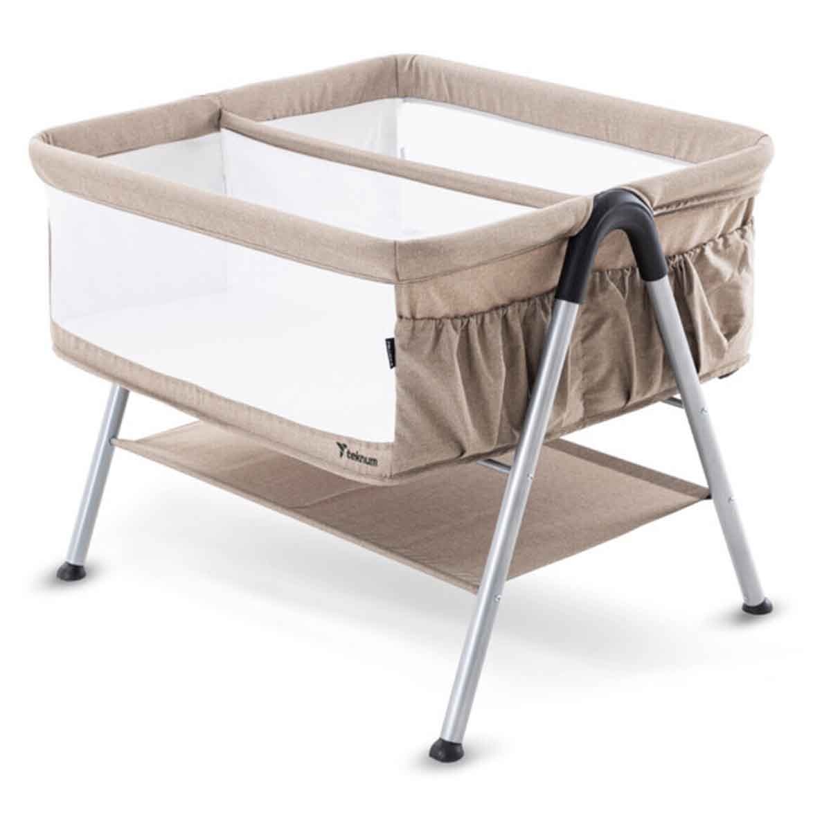 Teknum Fellow 2 Ivory Twin Bedside Crib Bassinet Toddler, 0-2 Years