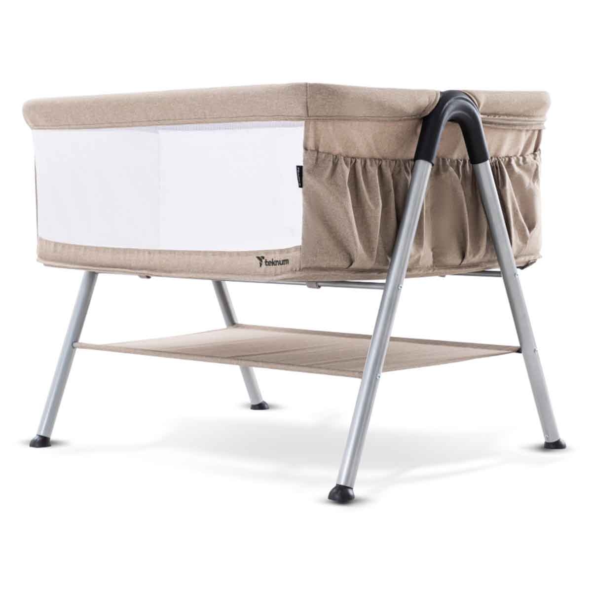Teknum Fellow 2 Ivory Twin Bedside Crib Bassinet Toddler, 0-2 Years