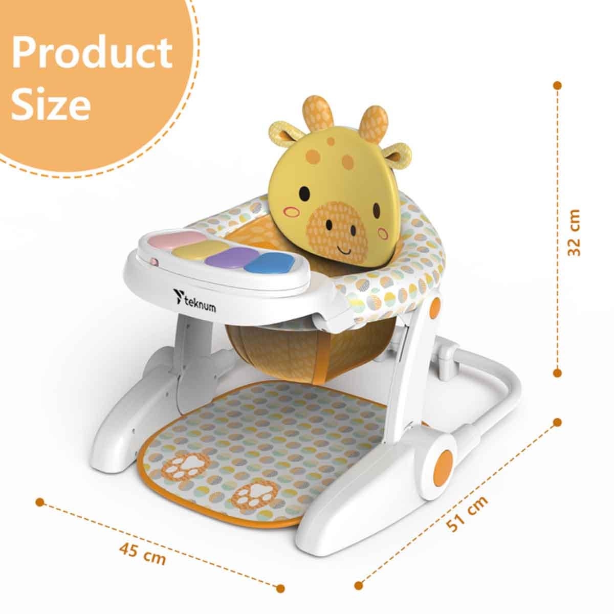 Teknum Giraffe Baby Portable Dining Feeding & Recliner Chair Toddler, 0-2 Years