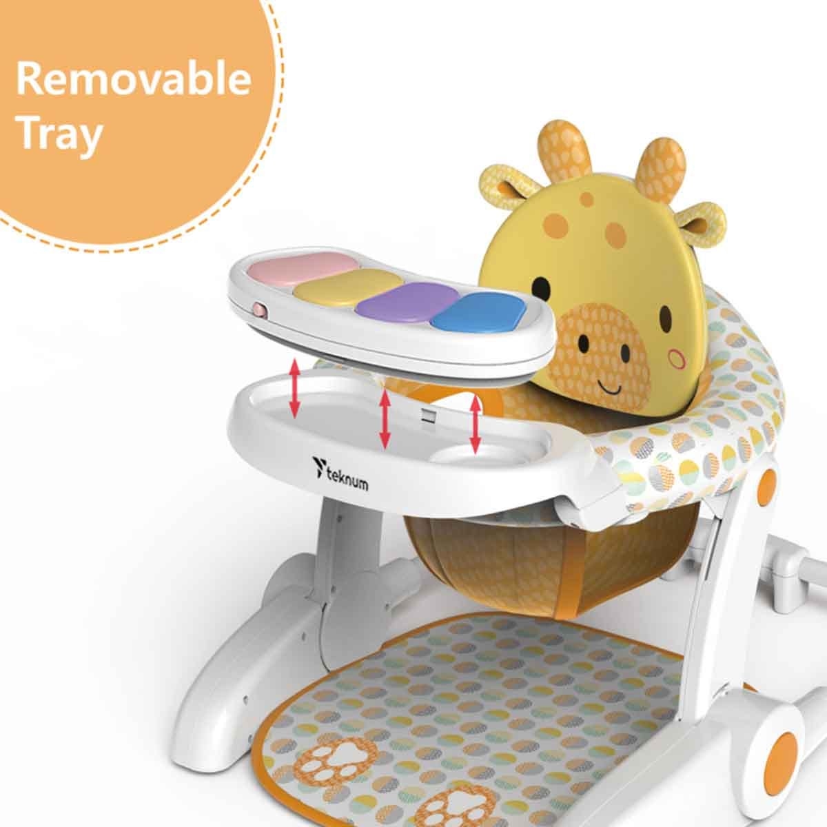 Teknum Giraffe Baby Portable Dining Feeding & Recliner Chair Toddler, 0-2 Years