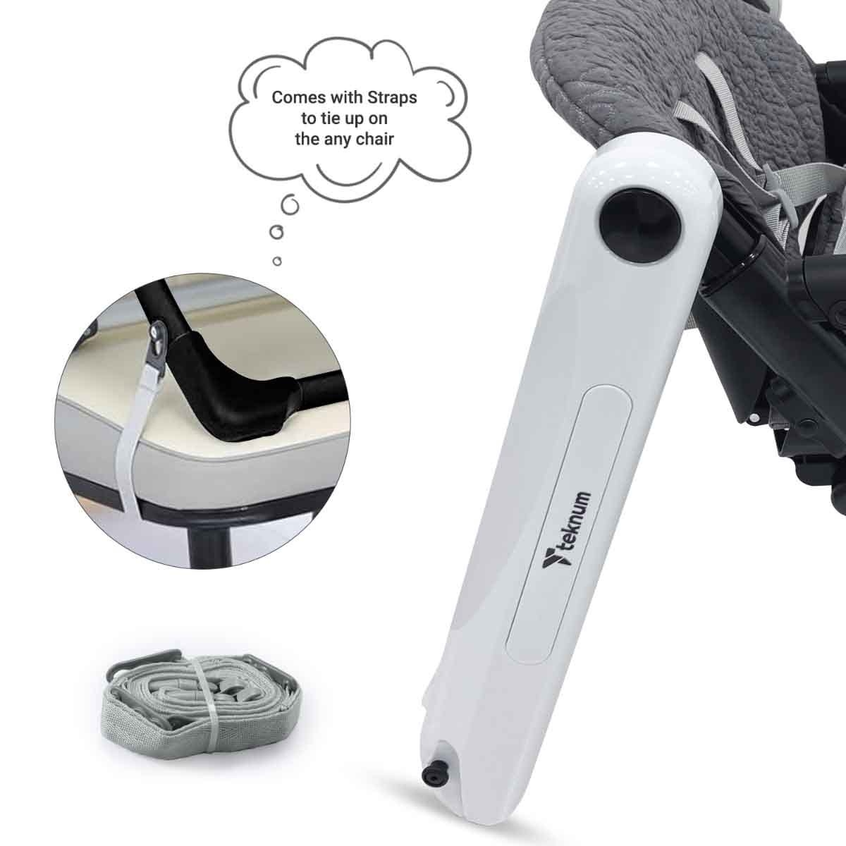 Teknum Grey 3-in-1 Kids Foldable Dining Booster Chair Toddler, 0-2 Years