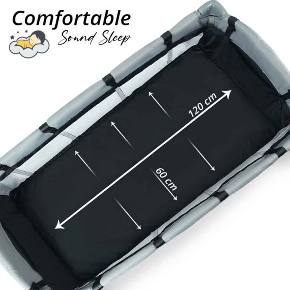 تيكنوم سرير وملعب أطفال بتصميم رائد فضاء رمادي للأطفال، 0-2 سنة