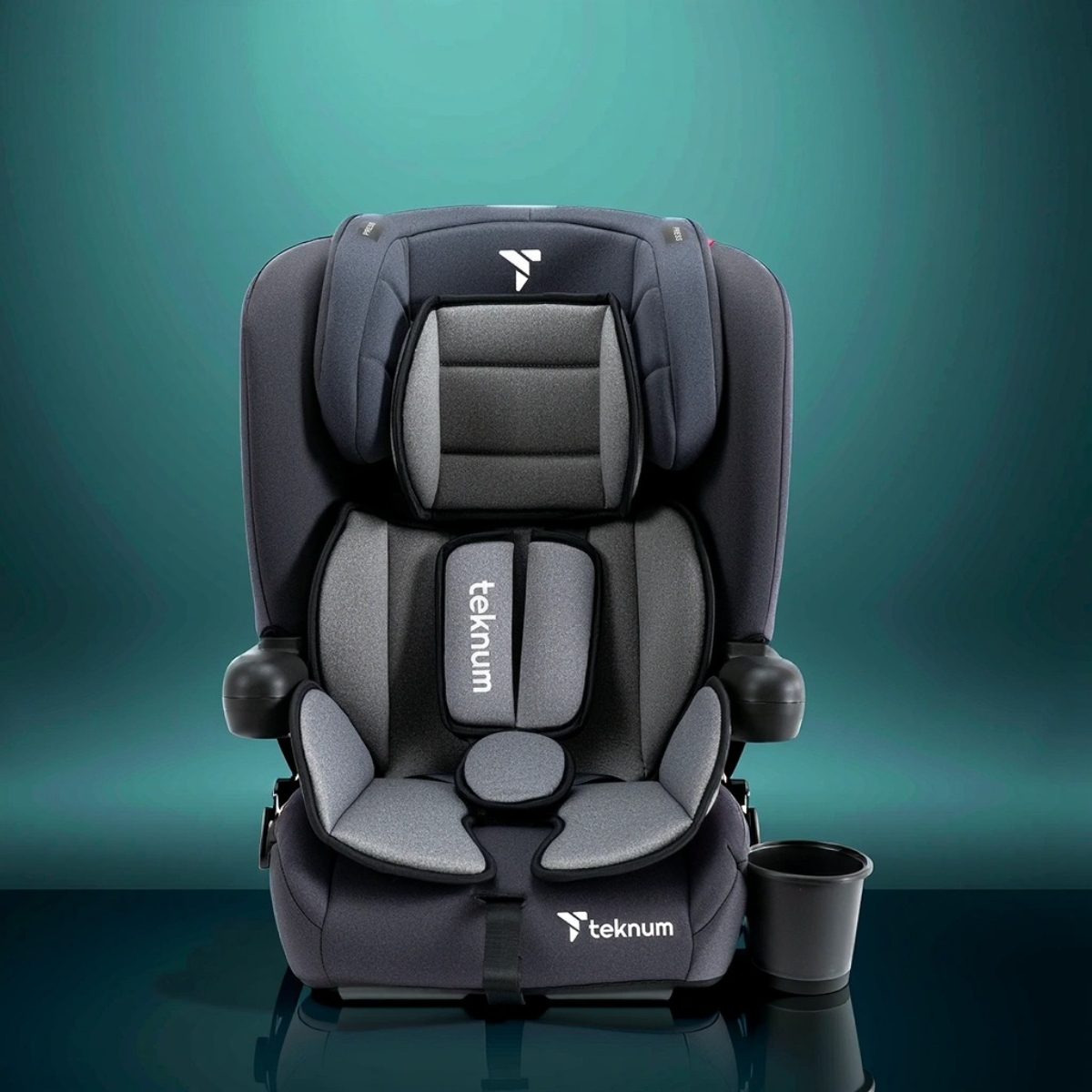 Teknum Grey Pack and Go Foldable Car Seat Toddler, 0-2 Years