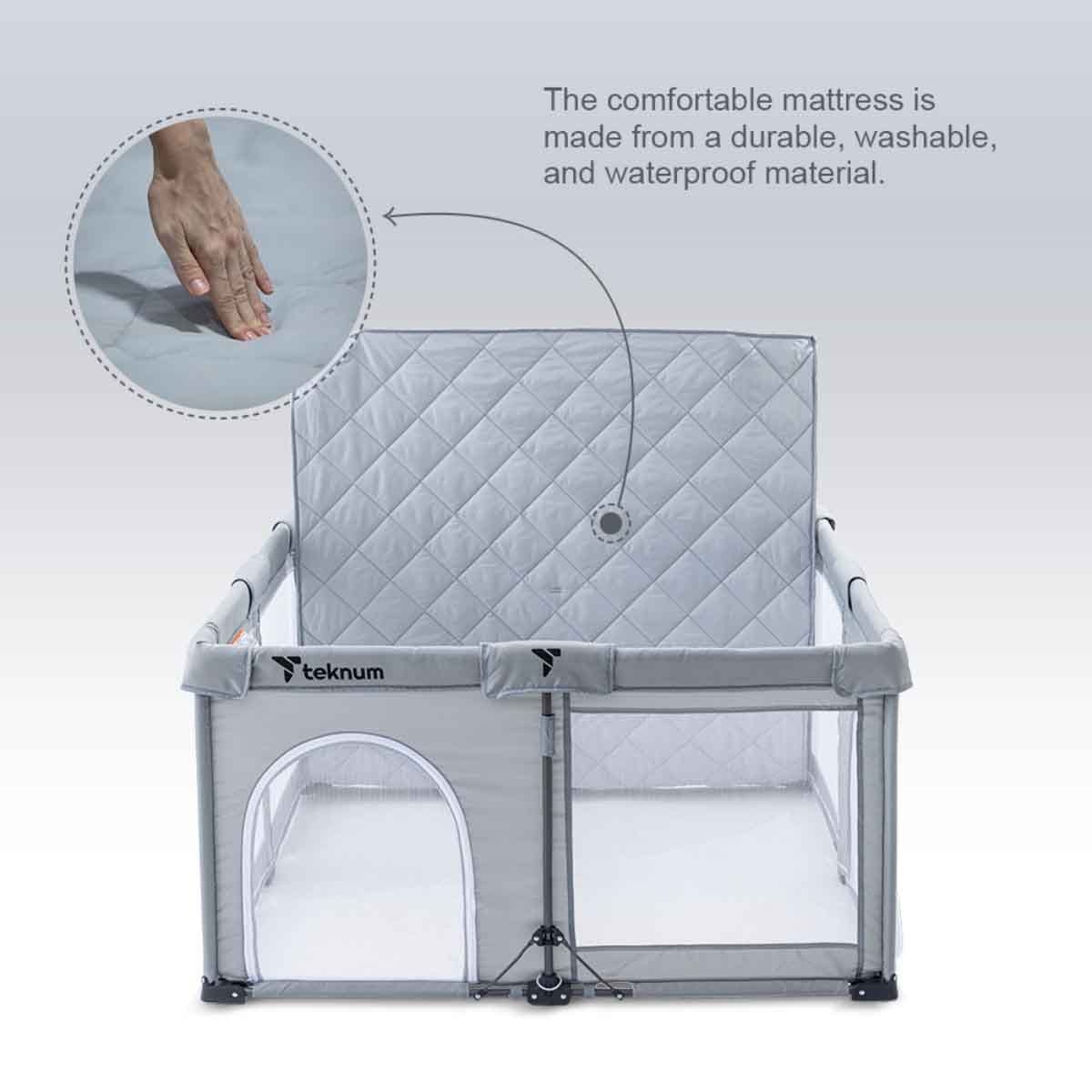 تيكنوم مجموعة حديقة لعب ون مينِت متوسطة مع مرتبة وكرات للأطفال، 0-2 سنة