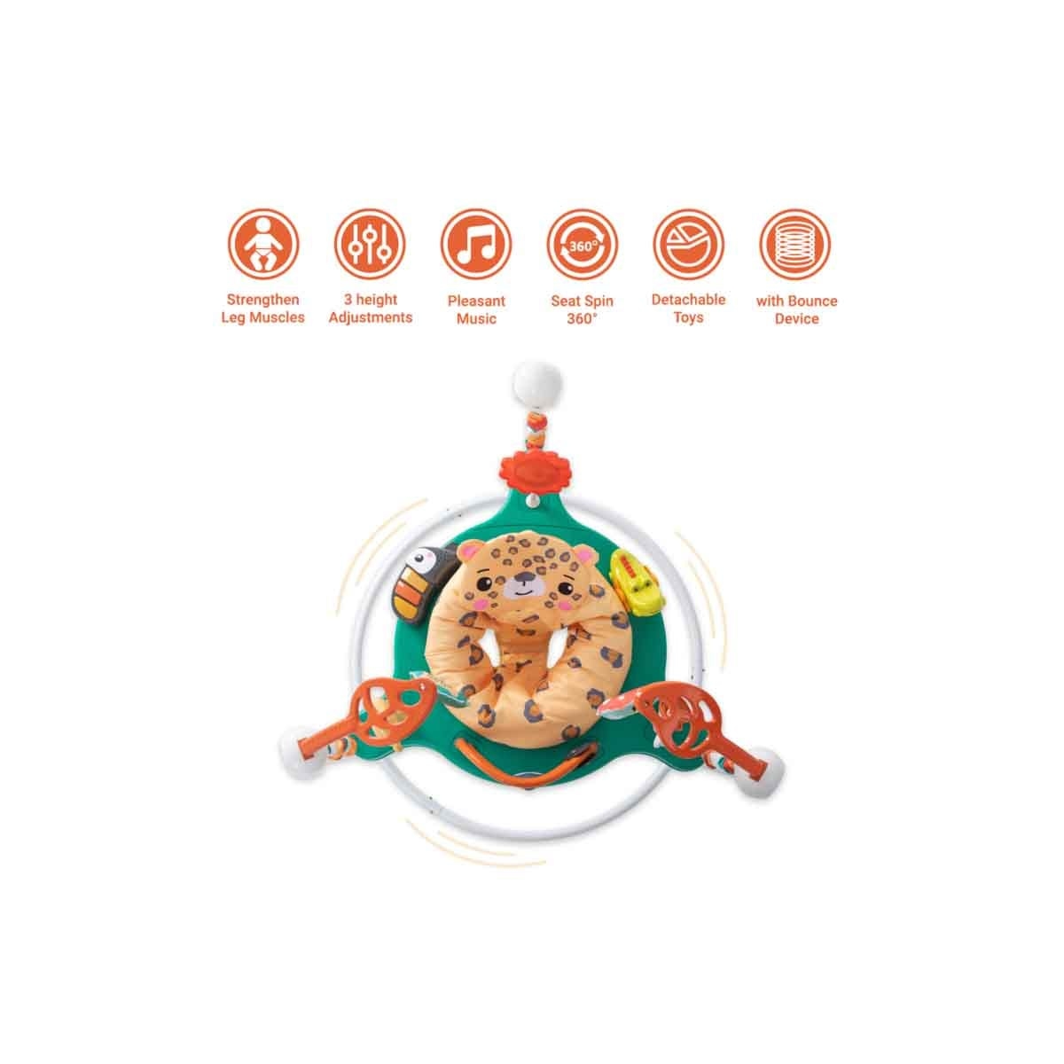 تيكنوم مشاية أطفال مع أنشطة وموسيقى وألعاب باللون الأبيض، 0-2 سنة