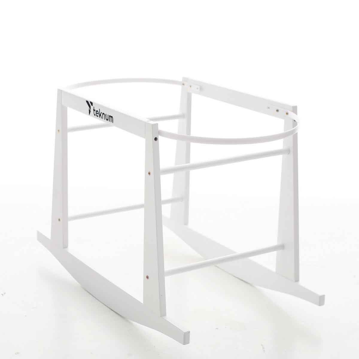 Teknum Wicker Pod Moses Basket Rocker Stand White Toddler, 0-2 Years