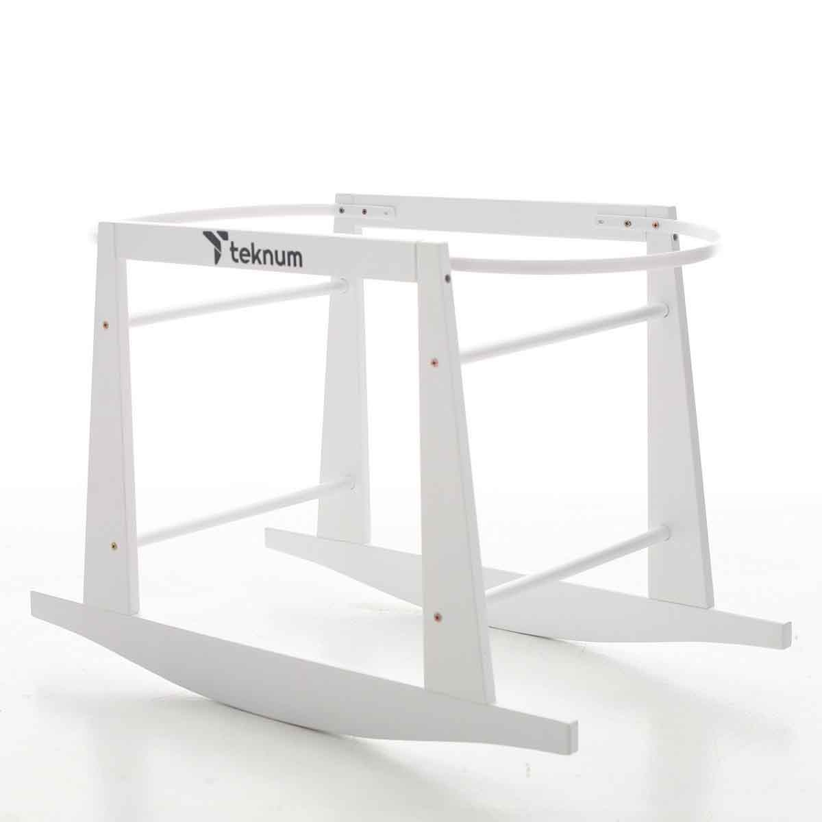 Teknum Wicker Pod Moses Basket Rocker Stand White Toddler, 0-2 Years