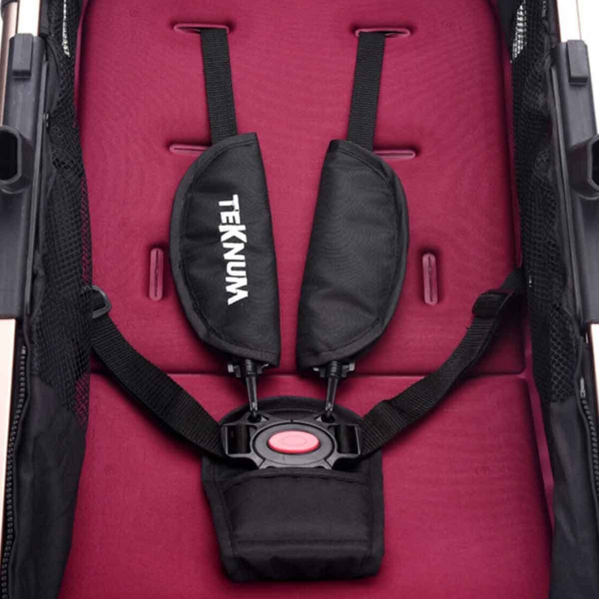 Teknum Wine 3-in-1 Pram Stroller with Sunveno Diaper Tote Bag Set Toddler, 0-2 Years