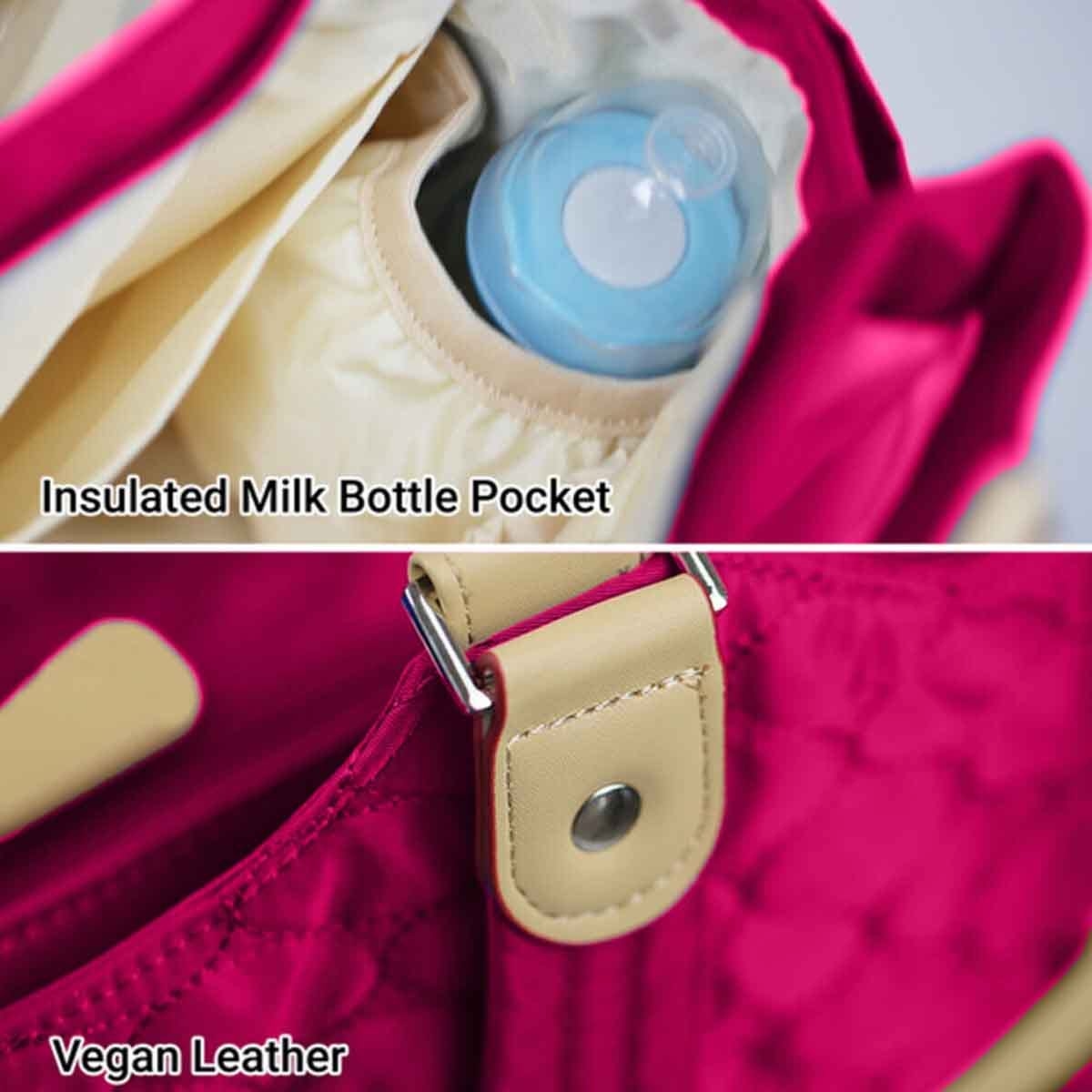 Teknum Wine 3-in-1 Pram Stroller with Sunveno Diaper Tote Bag Set Toddler, 0-2 Years