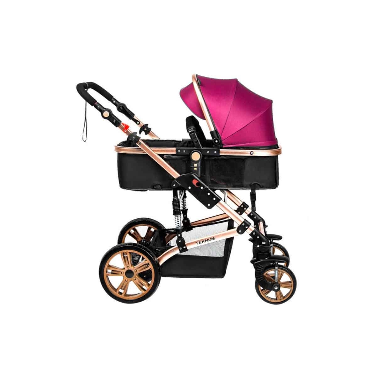 Teknum Wine Extra Wide Seat 3-in-1 Pram Stroller Toddler, 0-2 Years