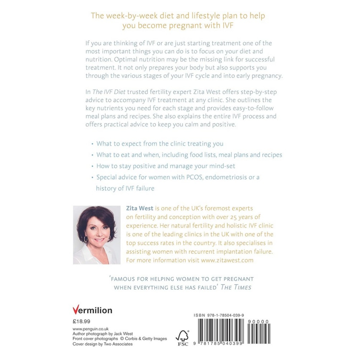 The IVF Diet: The Plan to Support IVF Treatment and Help Couples Conceive by Zita West - 8 Dec 2016