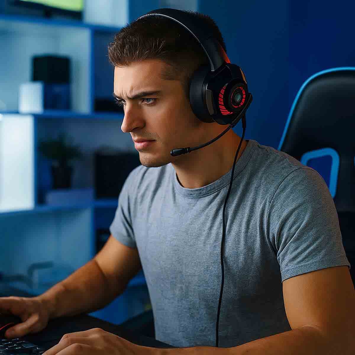 ثري سيكس ناين R6 بروفيشنال سماعة رأس سلكية للألعاب فوق الأذن أحمر/أسود