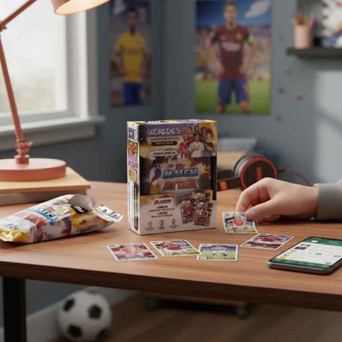 توبس ماتش أتاكس 2025/26 علبة معدنية مصغّرة – لعبة بطاقات