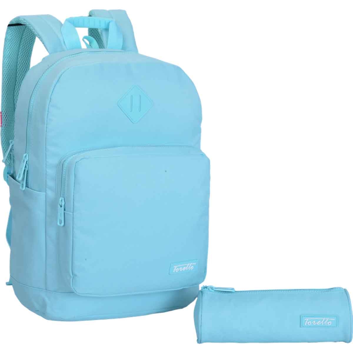 توريتو حقيبة ظهر زرقاء فاتحة مقاس 16 انش مع مقلمة