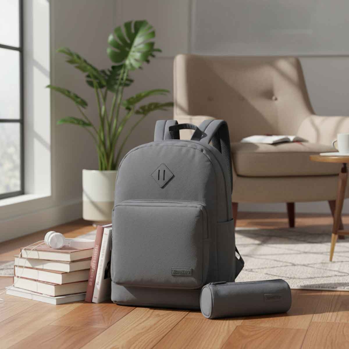 توريتو حقيبة مدرسية بتصميم عصري مع مقلمة