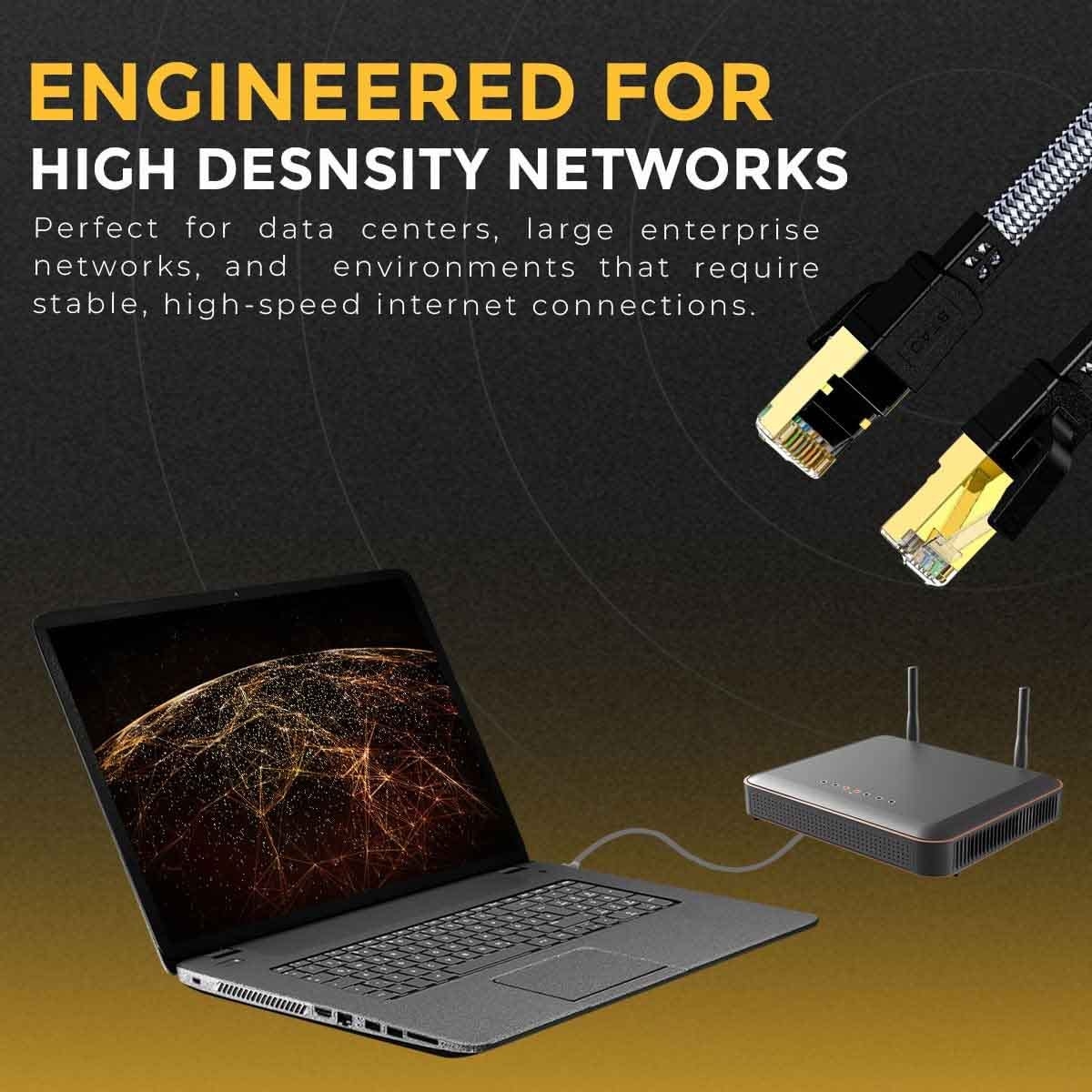 تويستد مايندز كابل إيثرنت CAT8 مضفر مسطح FTP بطول 3 متر