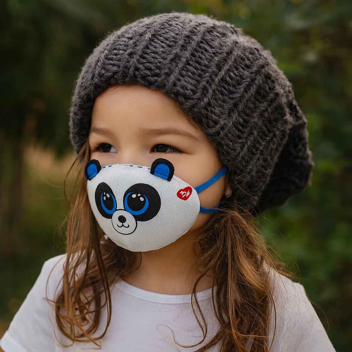 Ty Beanie Boo Panda Bamboo Face Mask Unisex, 3-4 Years