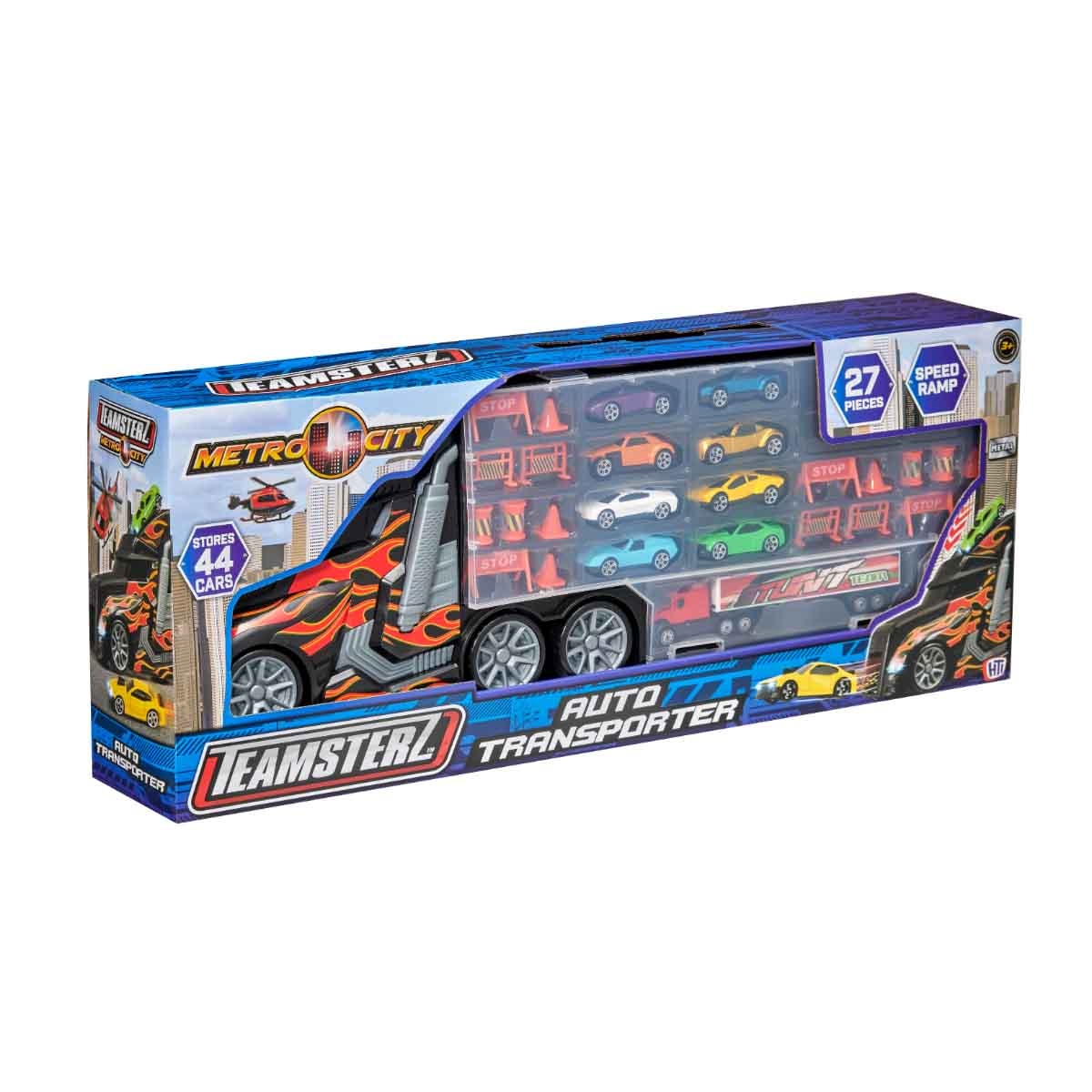 تيمسترز مجموعة ناقلة سيارات مع 8 سيارات للجنسين، 3-4 سنوات