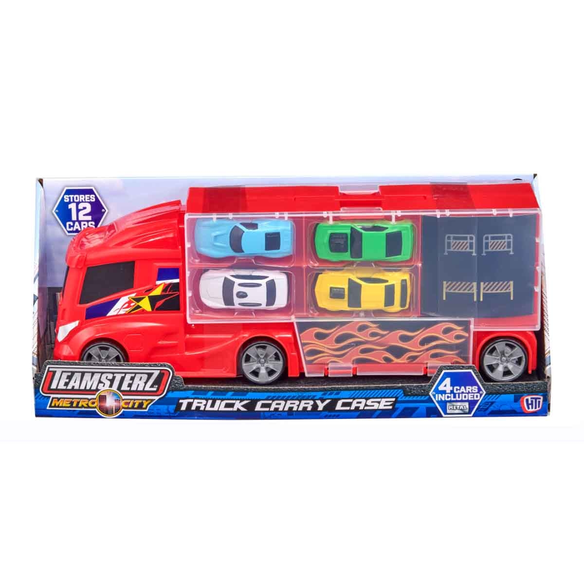 تيمسترز مجموعة حقيبة شاحنة مدينة المترو مع 4 سيارات للجنسين، 3-4 سنوات