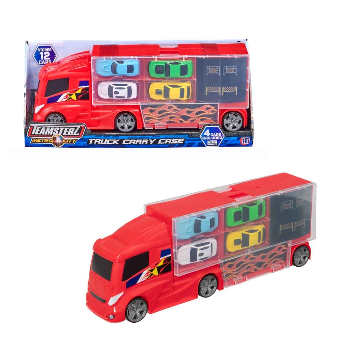 تيمسترز مجموعة حقيبة شاحنة مدينة المترو مع 4 سيارات للجنسين، 3-4 سنوات