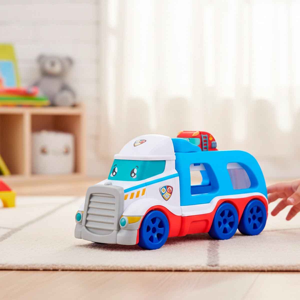 Teamsterz Tiny Tumblers Emergency Transporter & Car Playset Toddler, 0-2 Years