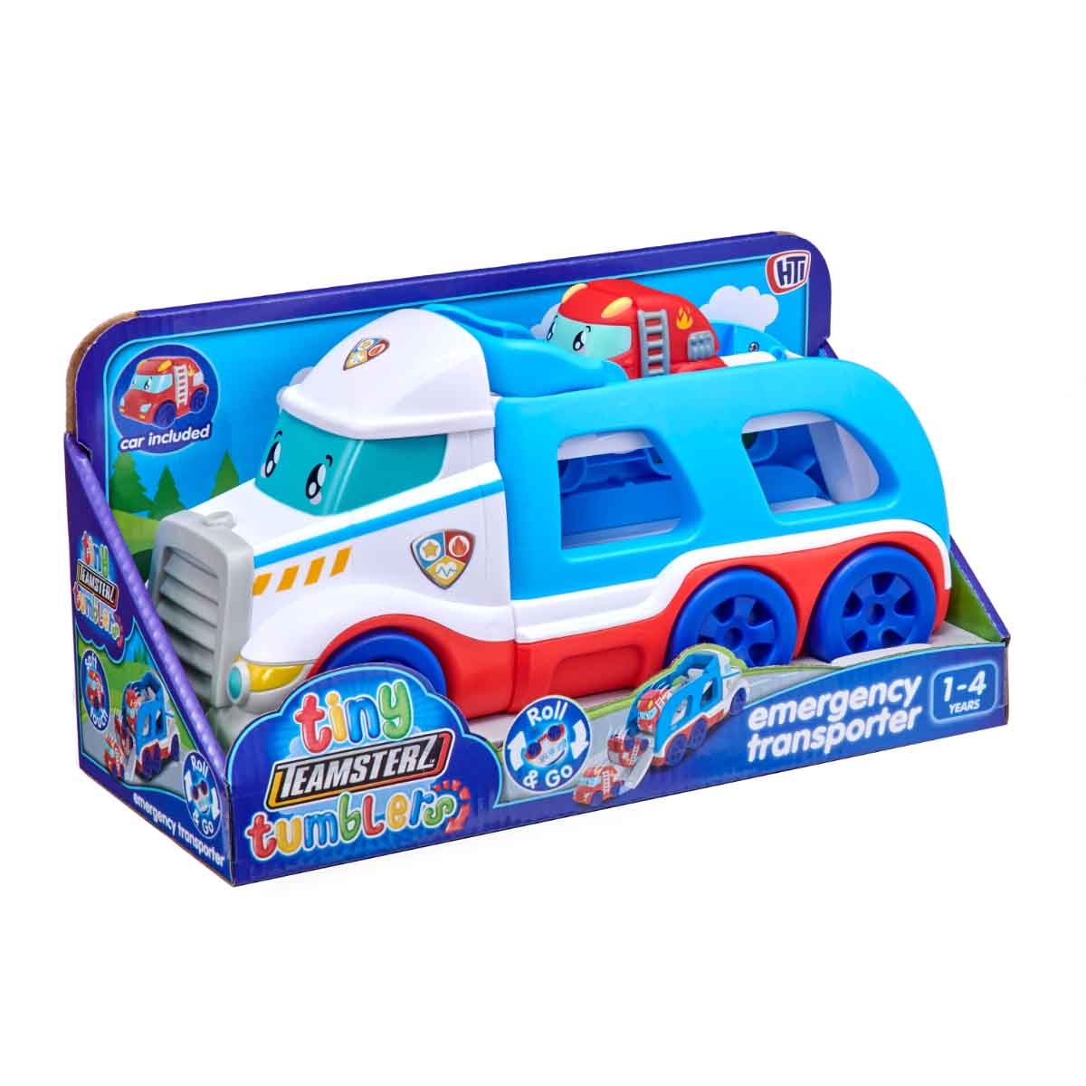 Teamsterz Tiny Tumblers Emergency Transporter & Car Playset Toddler, 0-2 Years