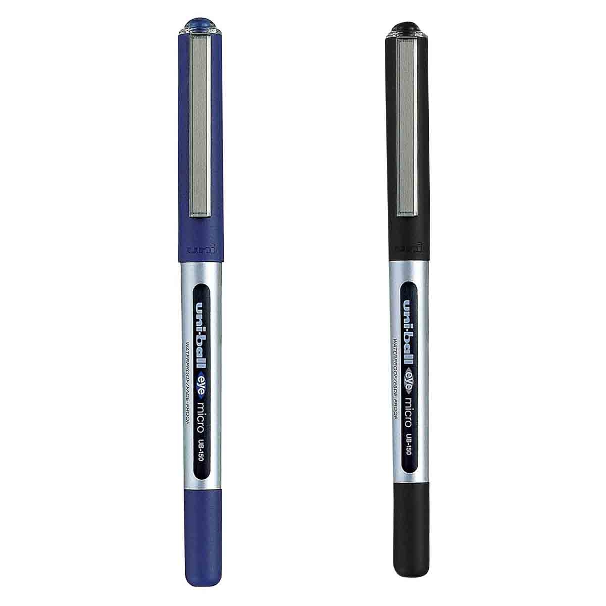 يوني بول مجموعة 2 قلم رولربول ميكرو أزرق وأسود 0.5 ملم
