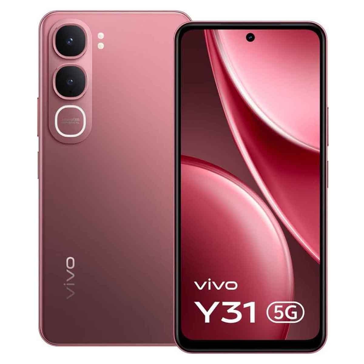 فيفو Y31 جوال أندرويد فايف جي (رام 12 جيجابايت، تخزين 256 جيجابايت) – أحمر