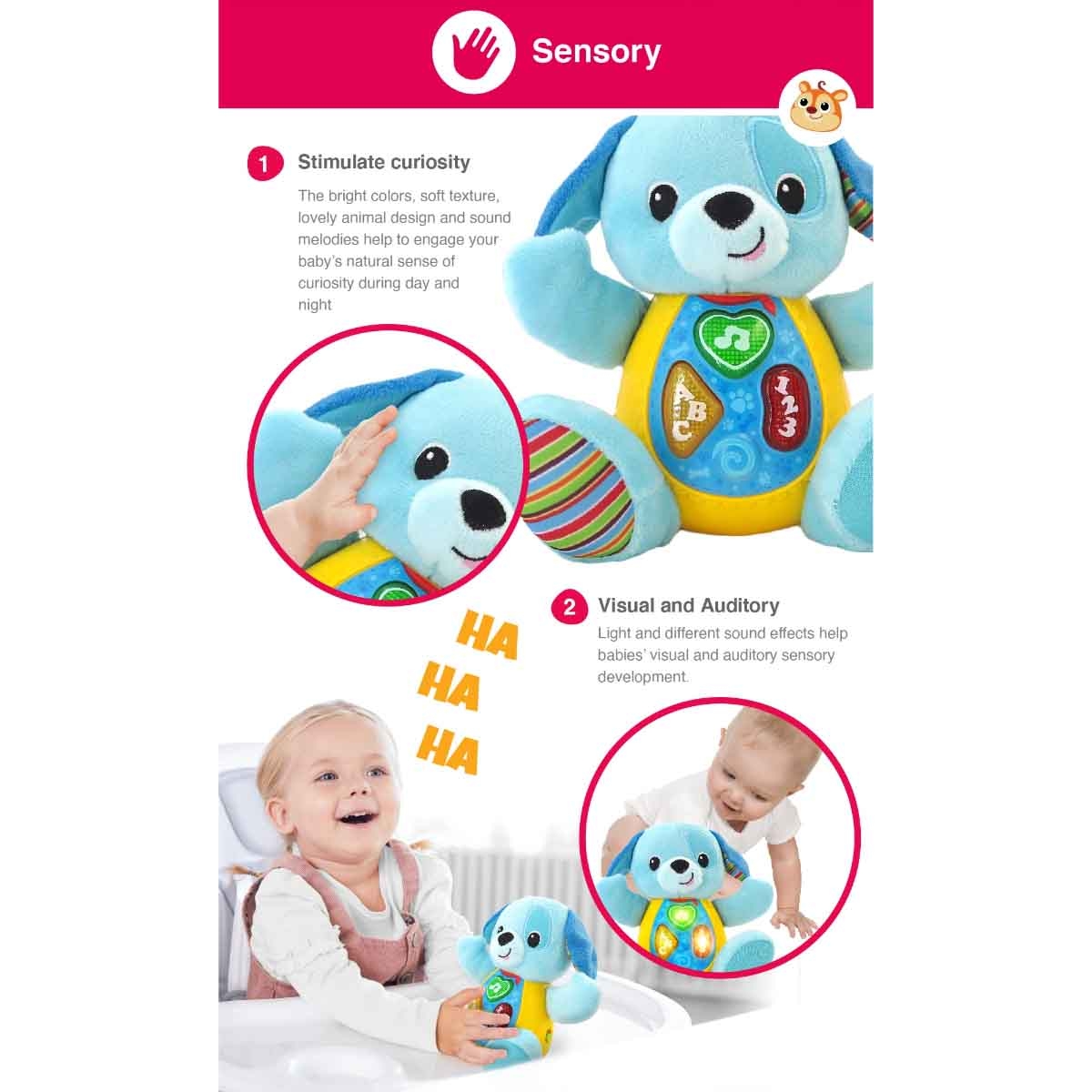 وينفن لعبة تفاعلية غني وتعلم معي الجرو بلوبيري للرضع عمر 0-2 سنوات