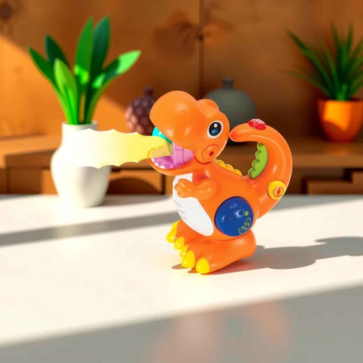 وينفن ديناصور تفاعلي يغير الصوت مع إضاءة للأولاد والبنات عمر 3-4 سنوات