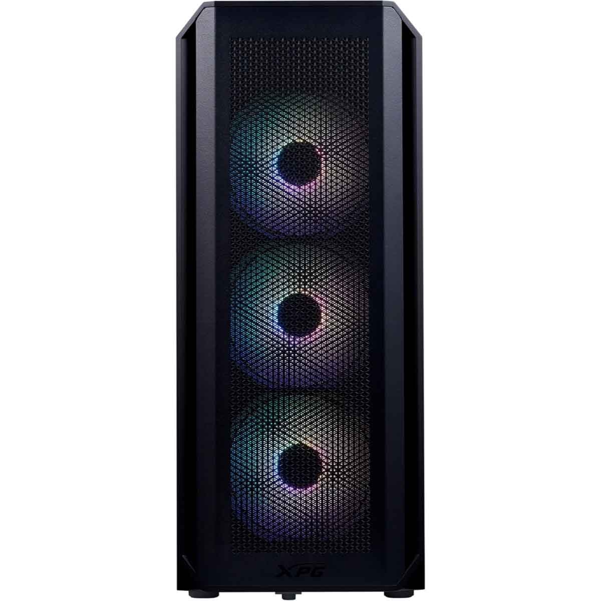 إكس بي جي كيس كمبيوتر ATX باللون الأسود مع 4 مراوح ARGB سلسلة Valor Air Plus مع دعم ردياتير 360mm