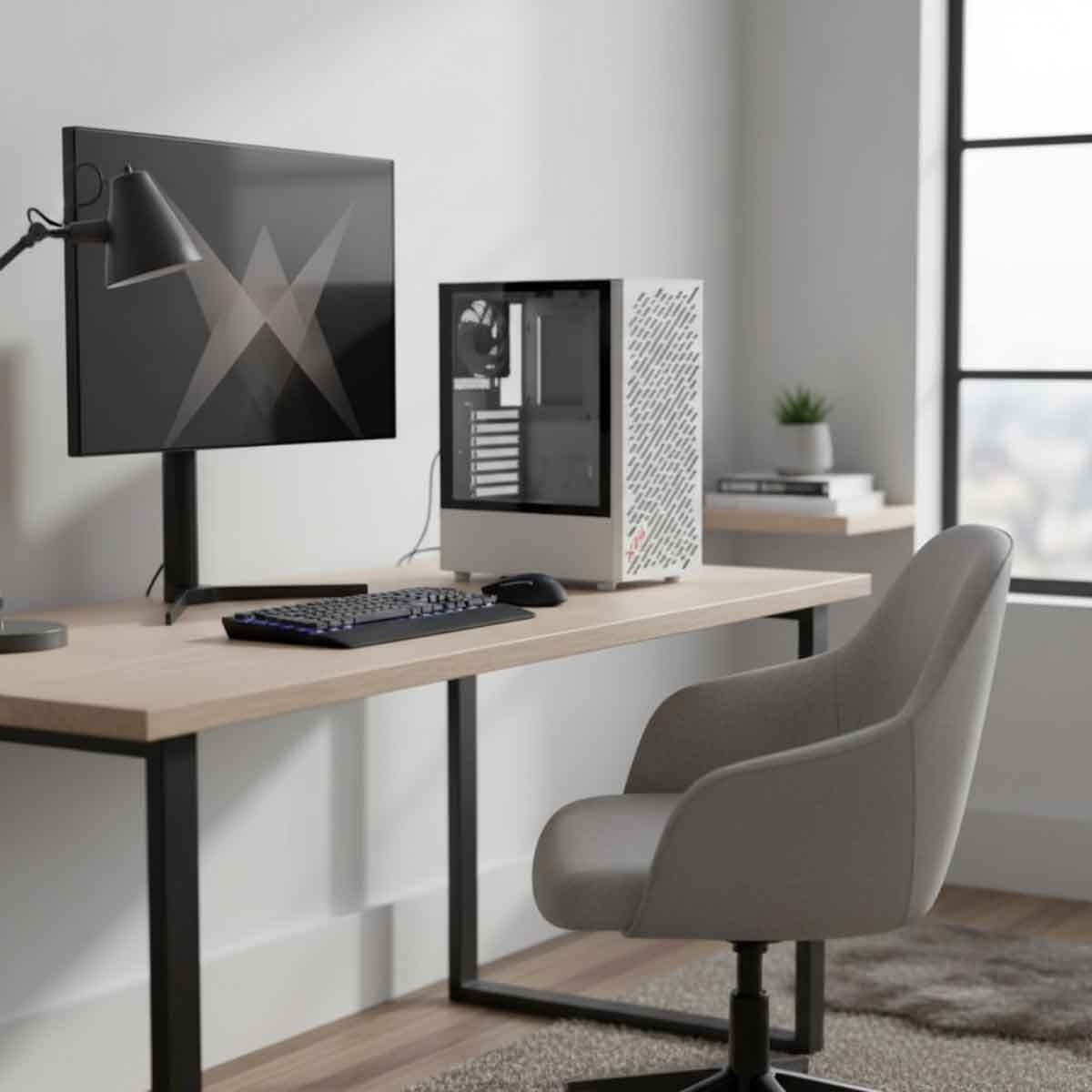 إكس بي جي كيس كمبيوتر ATX باللون الأسود مع 4 مراوح غير ARGB سلسلة Valor Air مع لوحة أمامية شبكية