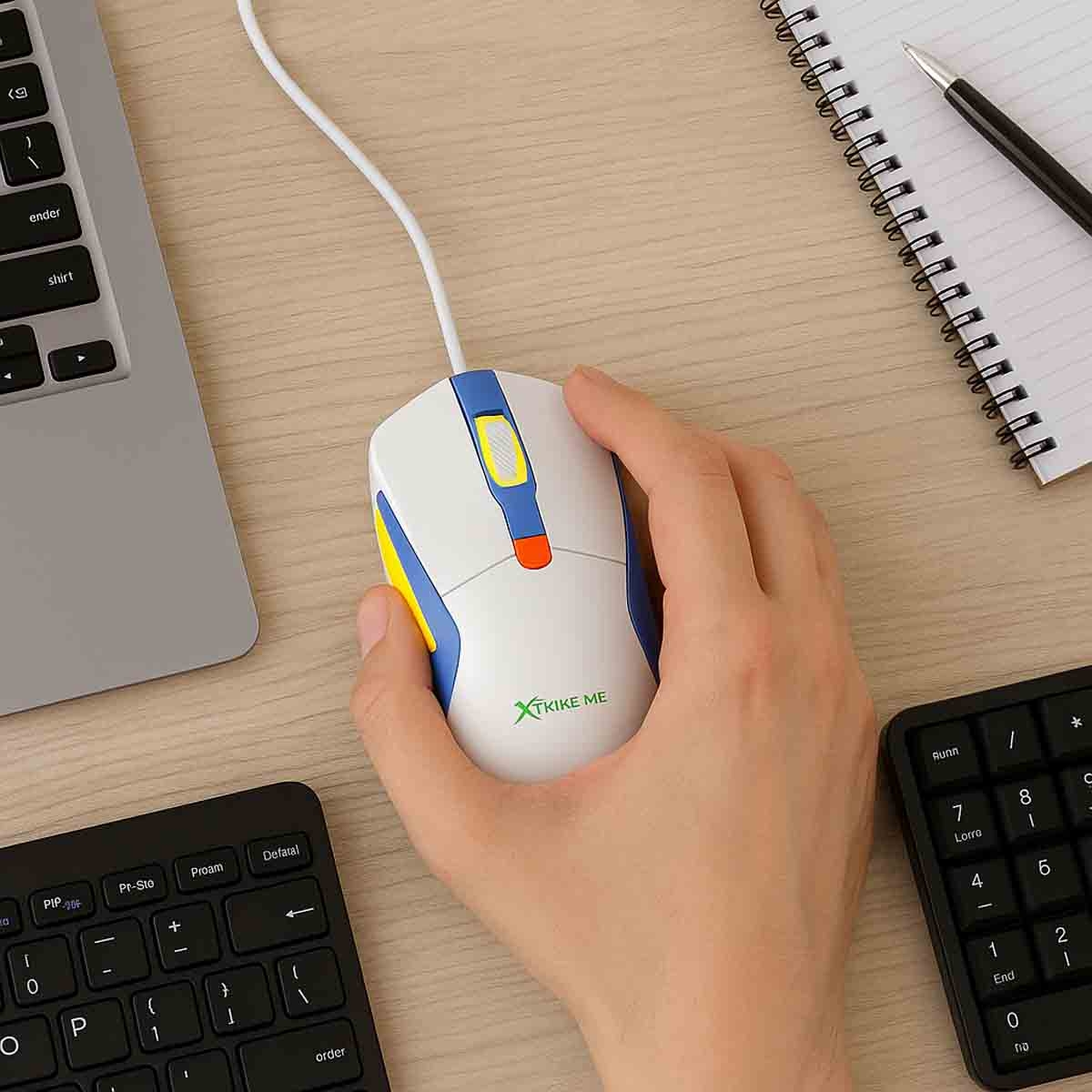 إكسترايك مي ماوس ألعاب سلكي بصري بدقة قابلة للتعديل من 1200 إلى 3600 DPI ومنفذ USB