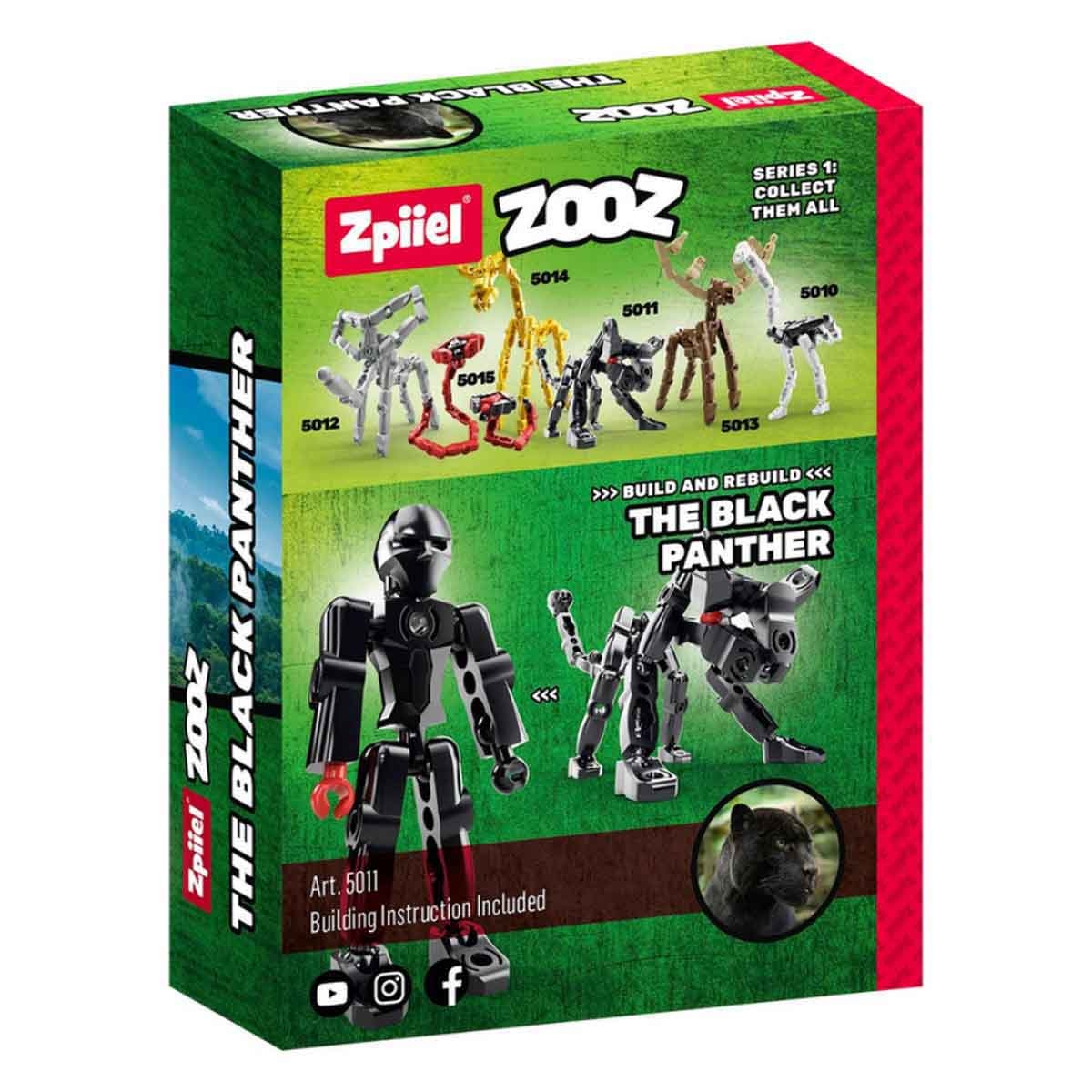 Zpiiel ZooZ - The Black Panther Blocks Figure Unisex, 5-7 Years