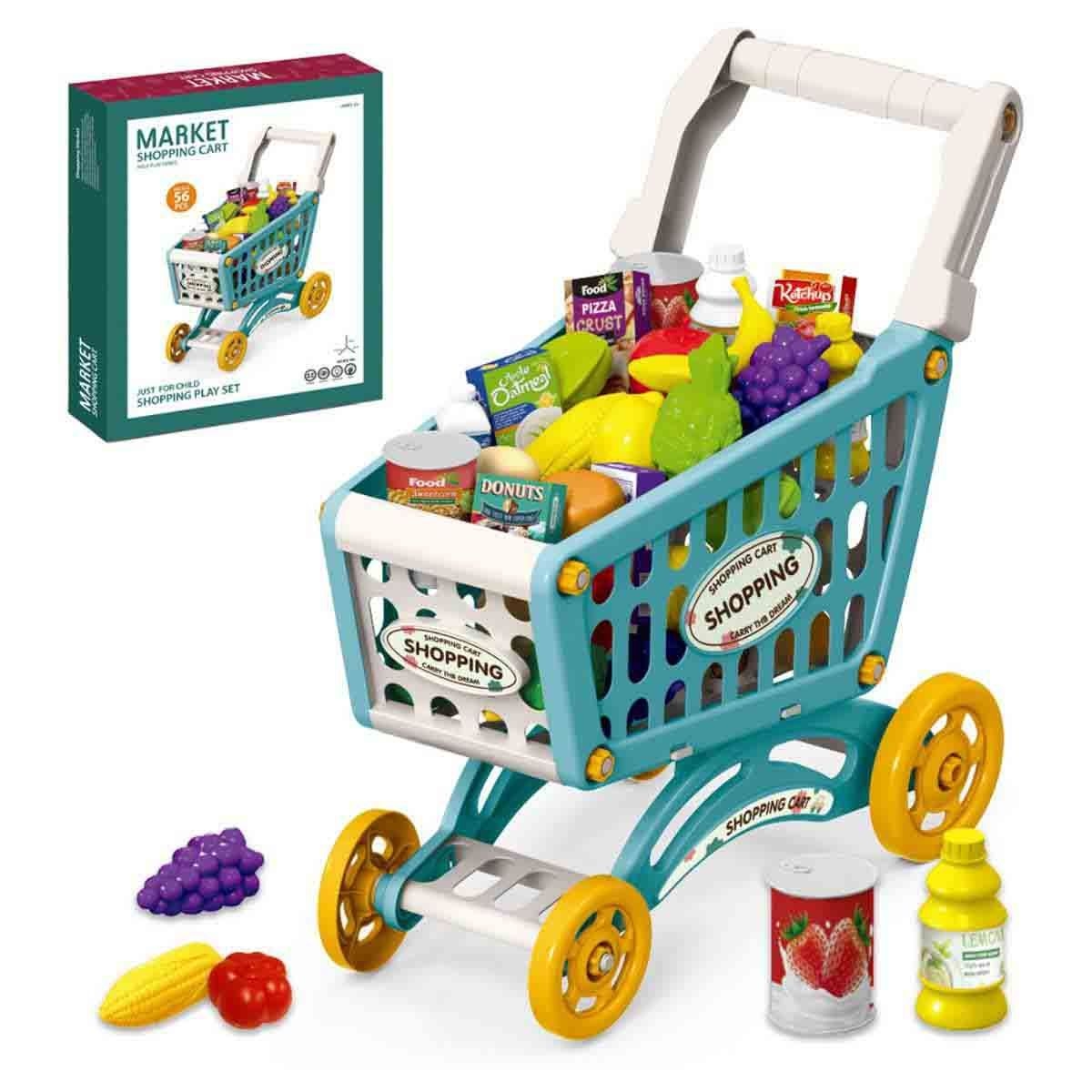 Little Story Green Market Shopping Cart Role Play Toy Set Unisex, 3-4 Years