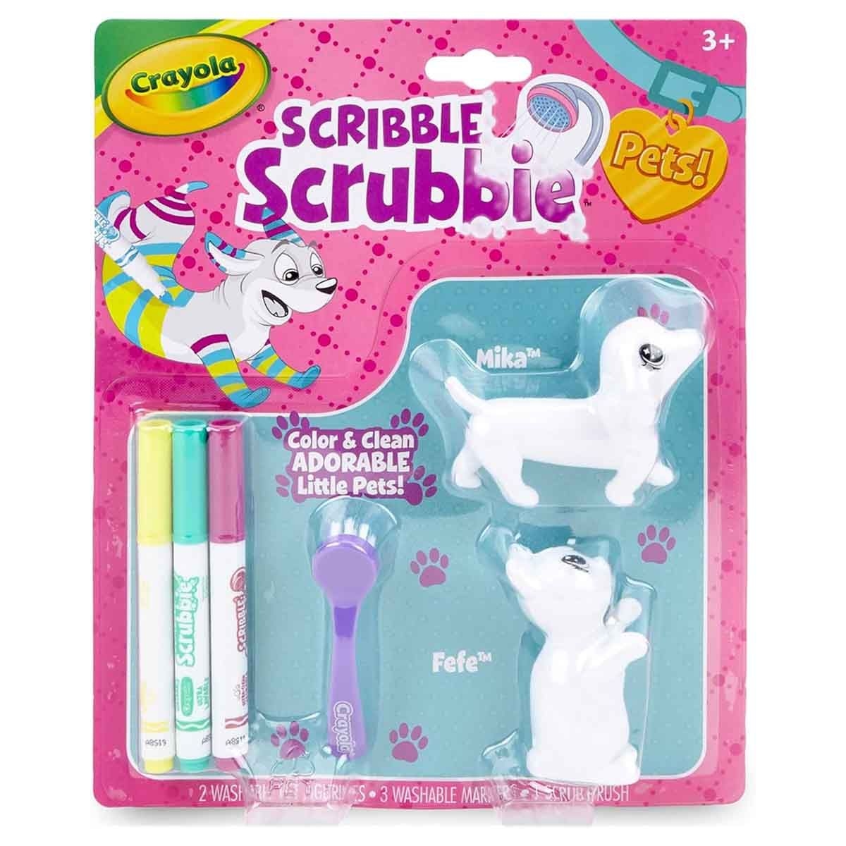 كرايولا سكربل سكروبي مجموعة لعب حيوانات - كلب وقط، للجنسين، 3-4 سنوات