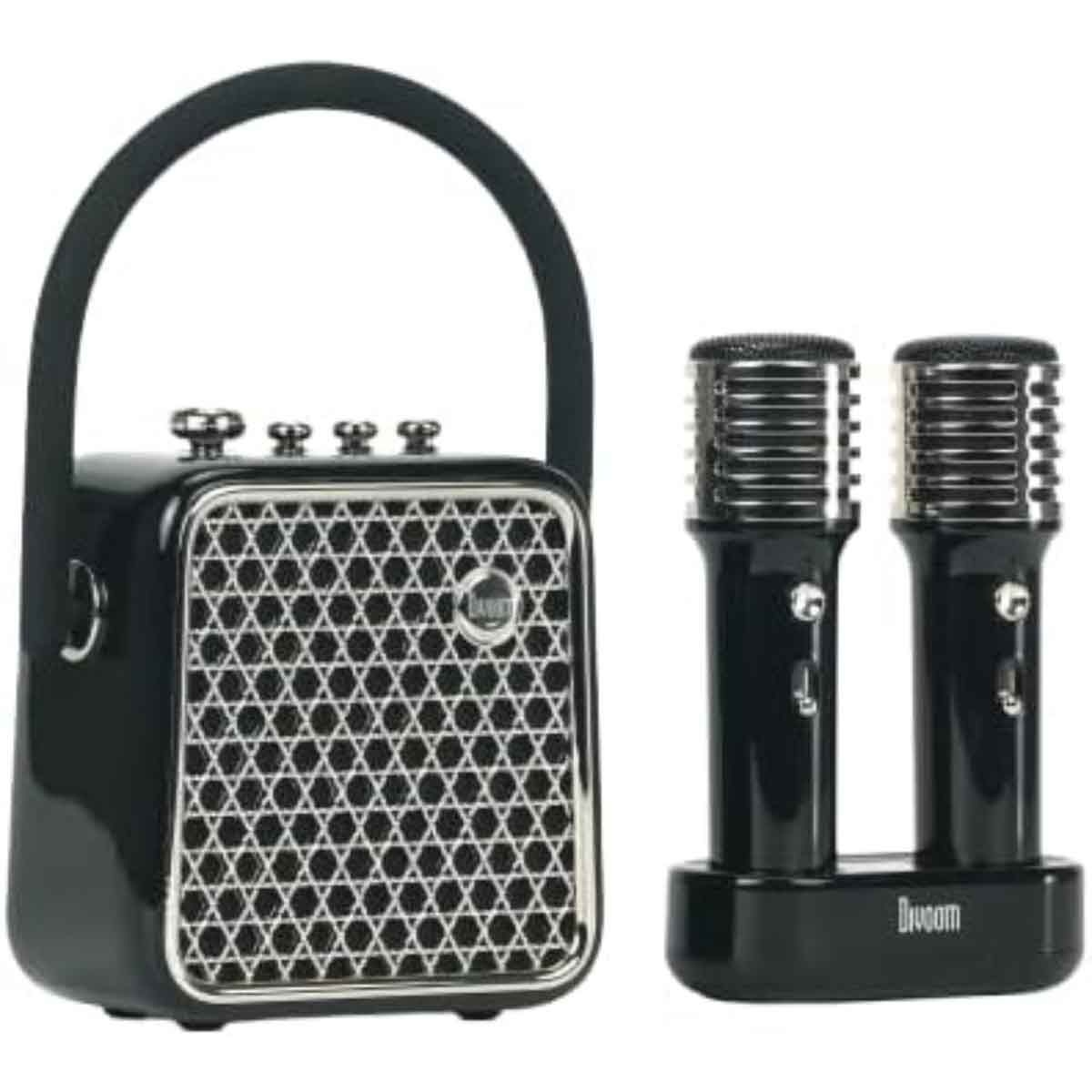 ديفووم مجموعة مكبر صوت محمول مع ميكروفونين سونغ بيرد SE أسود