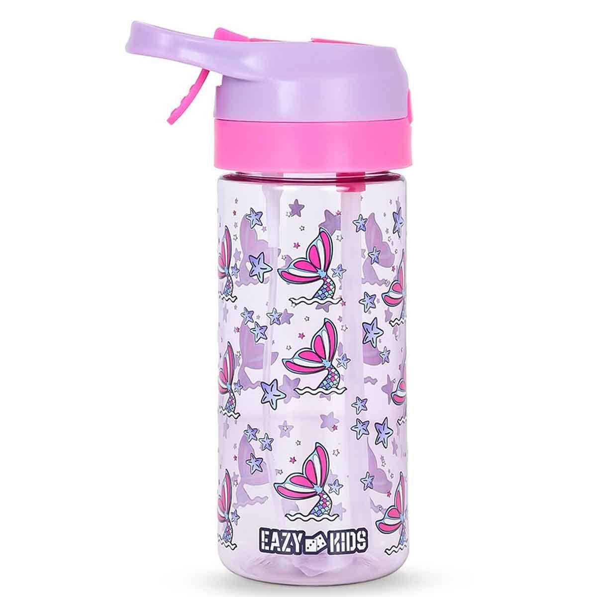 إيزي كيدز زجاجة ماء ستانلس ستيل معزولة مزدوجة الجدار 420 مل حورية بحر مع بخاخ للجنسين، 3-4 سنوات