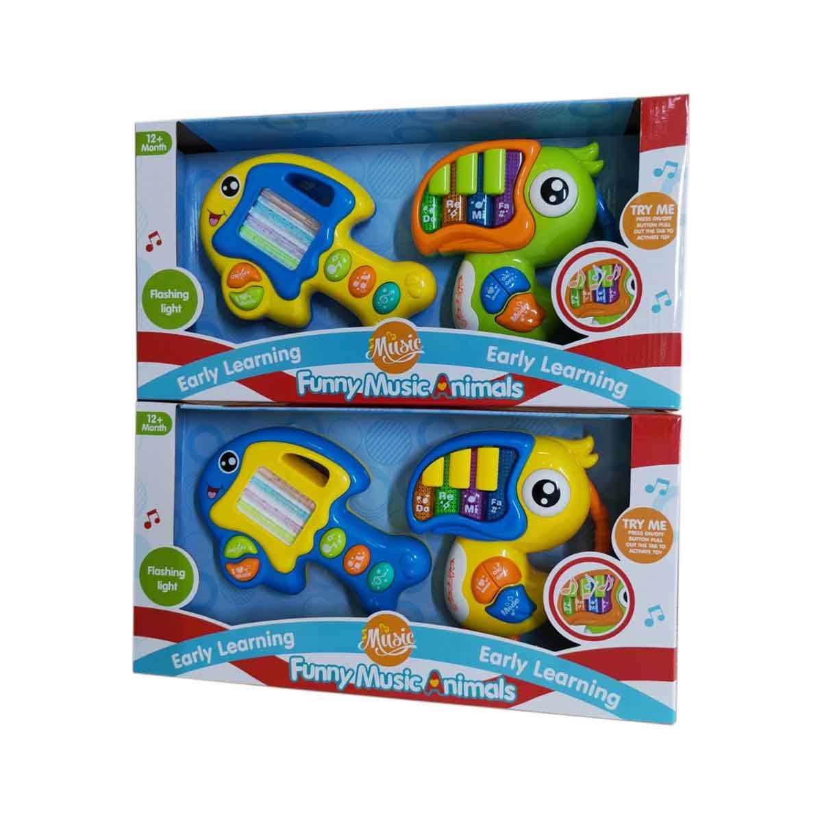 كوس جروب مجموعة حيوانات موسيقية بإضاءة وامضة متنوعة للأطفال، من عمر 0 إلى 2 سنة