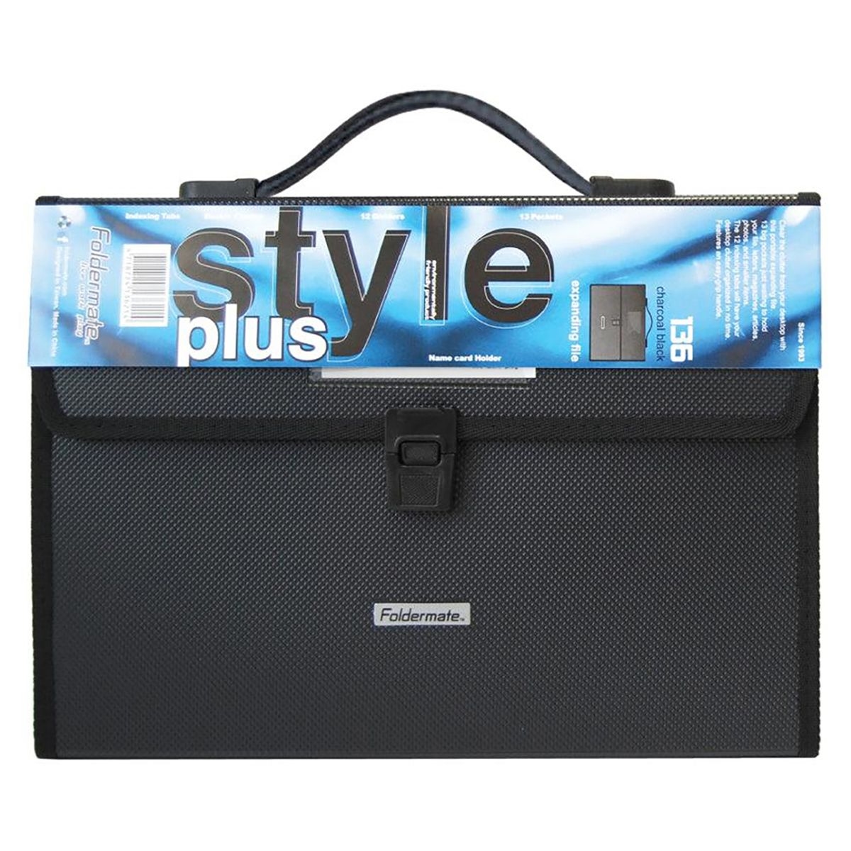 Foldermate 13 Pockets Black Expanding File, Pack of 10