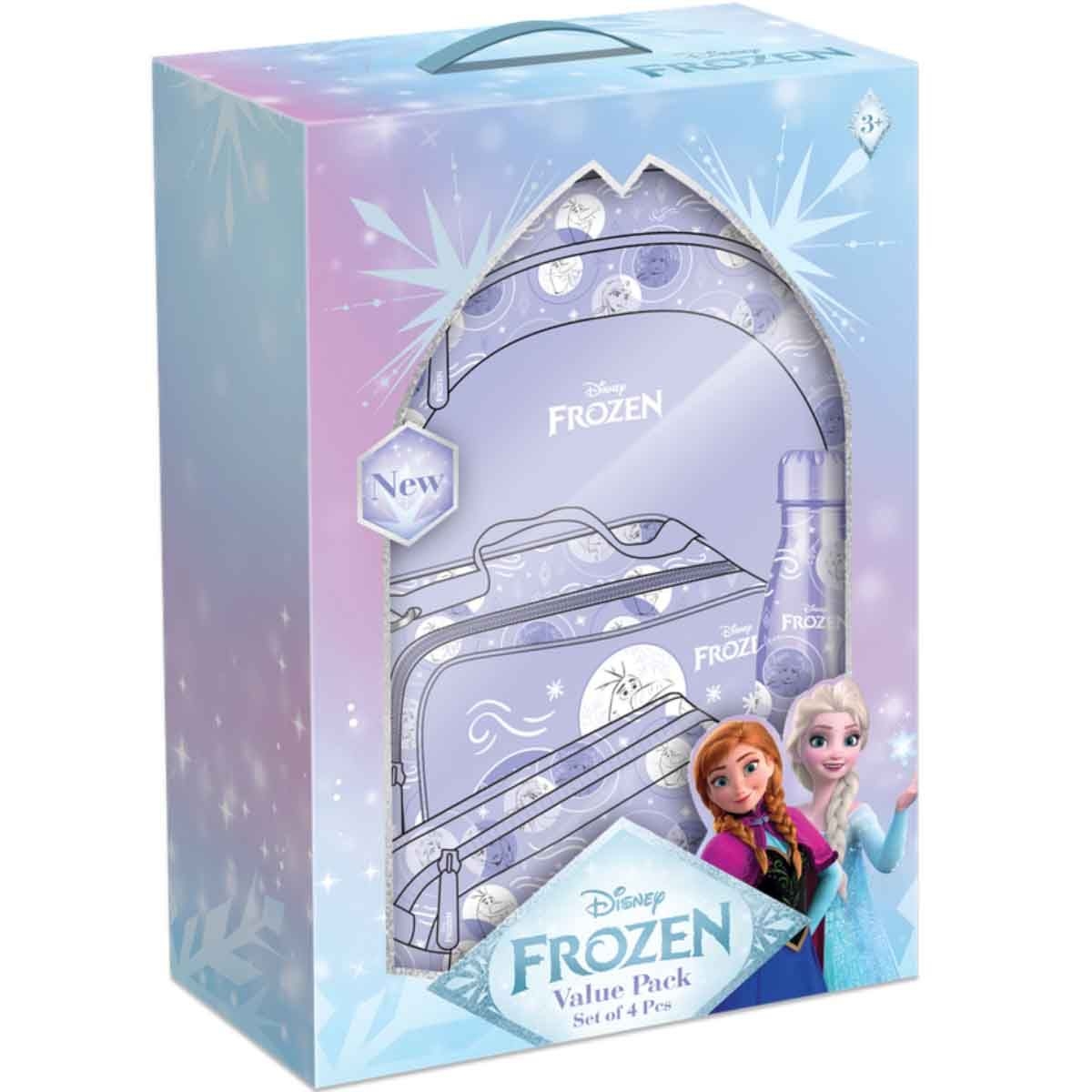 فروزن مجموعة حقيبة ظهر ديزني 4 في 1 مع زجاجة ومقلمة وحقيبة غداء