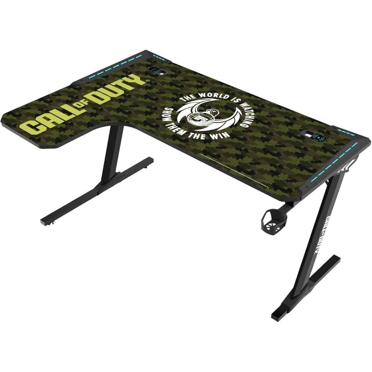Game On Green Call Of Duty Phantom XL-L Series L-Shaped RGB Flowing Light Gaming Desk