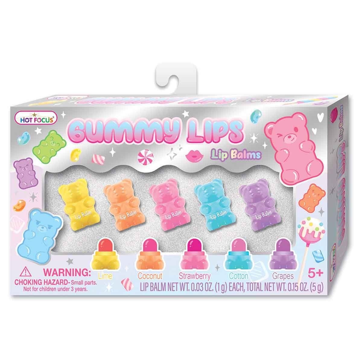 هوت فوكس مجموعة بلسم شفاه غامي ليبس للبنات، من عمر 5-7 سنوات