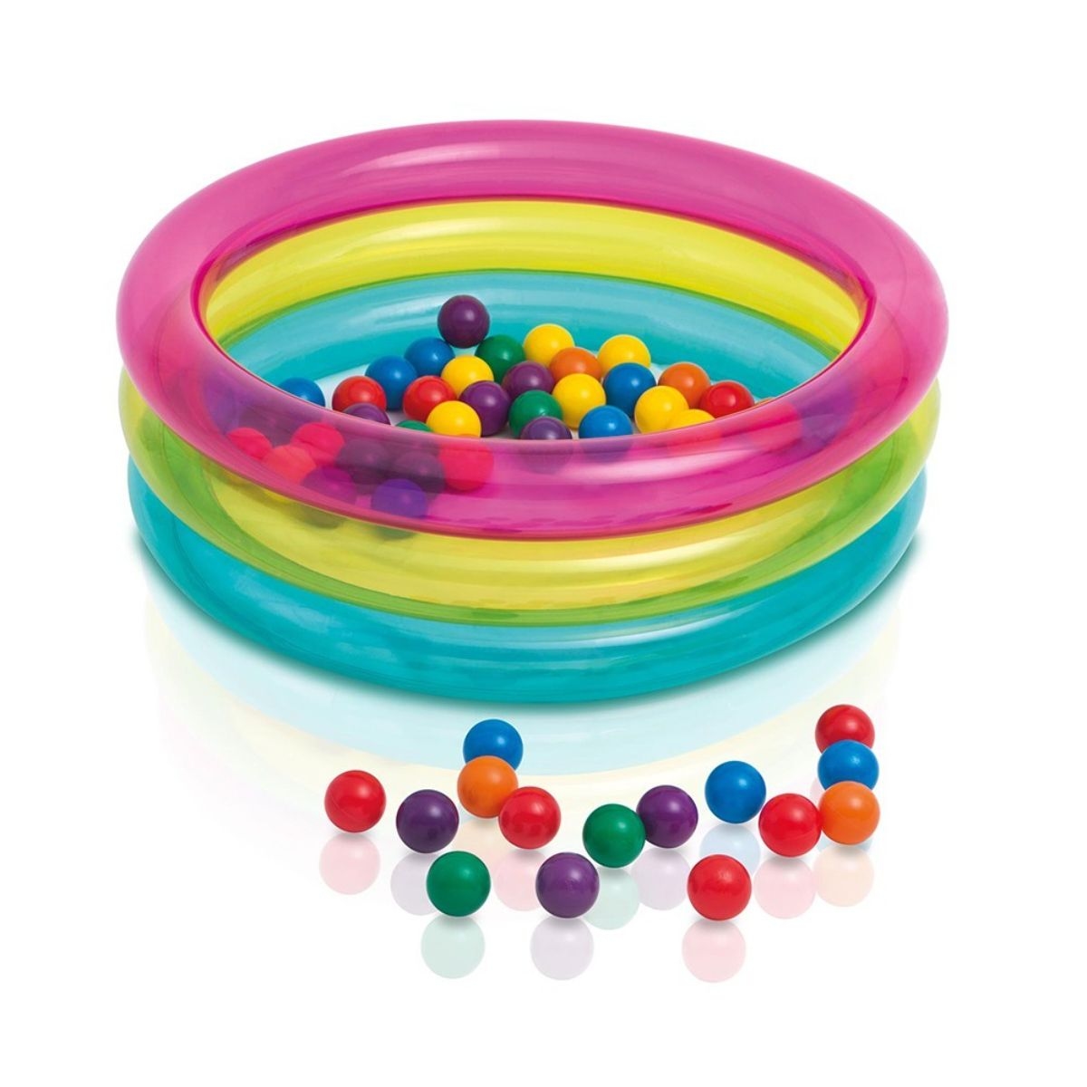 إنتكس حفرة كرات للأطفال بثلاث حلقات قابلة للنفخ للرضع، 0-2 سنوات