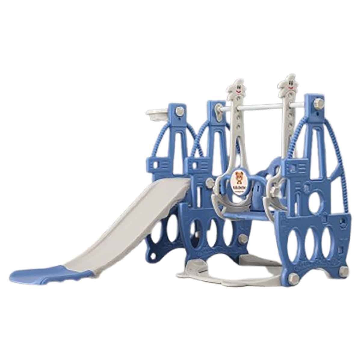 كيكبيبي زلاجة وأرجوحة أطفال متعددة الوظائف 3 في 1 باللون الأزرق للرضع، من 0 إلى 2 سنة