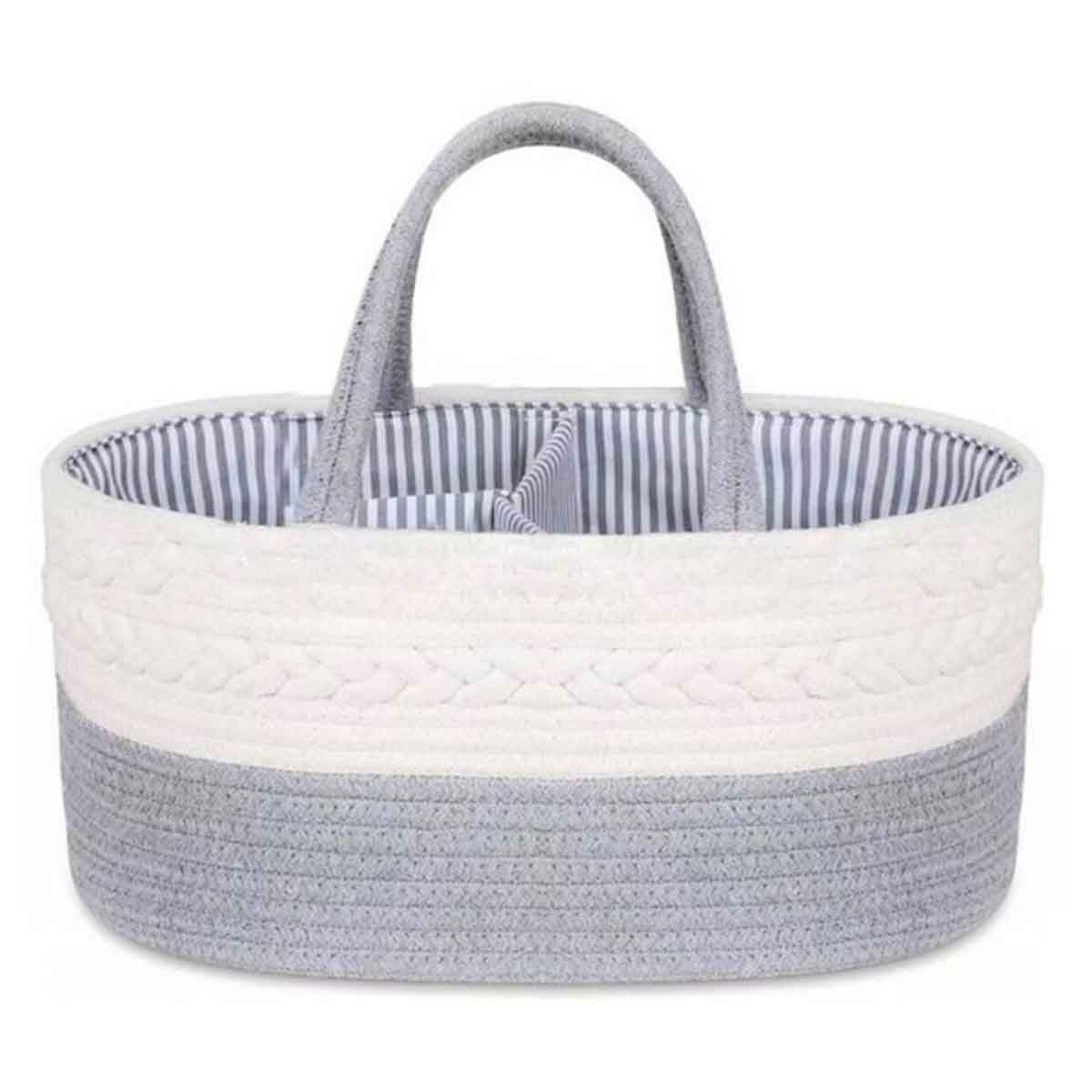 ليتل ستوري منظم حفاضات قطن محبوك رمادي