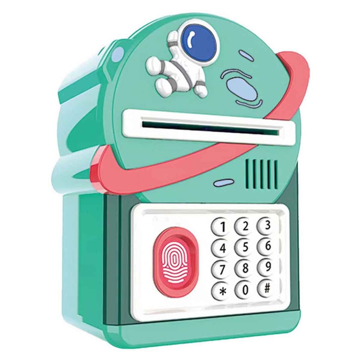 Little Story Astronaut Green Lovely Piggy Bank with Fingerprint Lock & Music