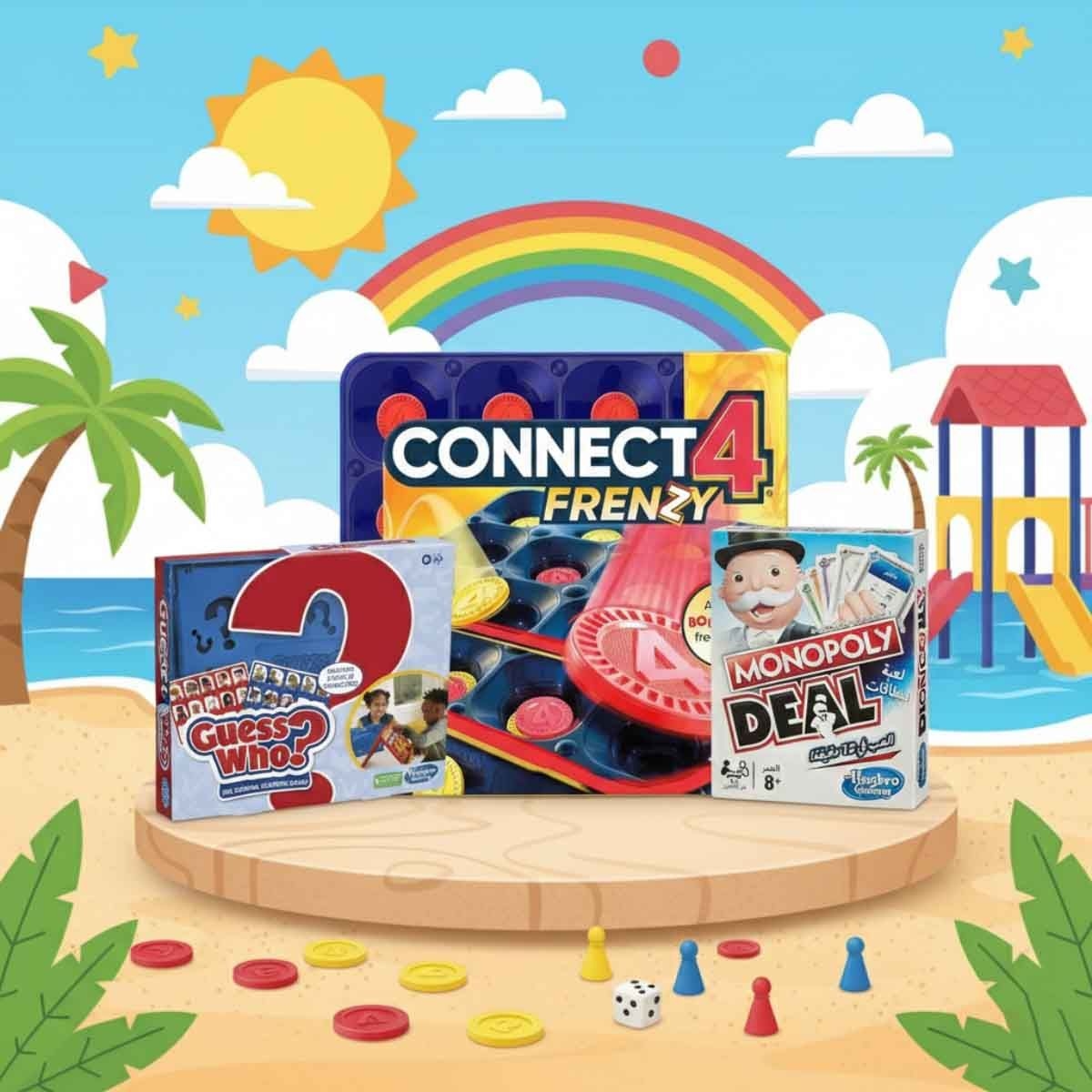 مونوبولي ديل عربي مجموعة اللعبة مع هاسبرو من هو؟ وكونكت 4 فرينزي، للجنسين، 8-10 سنوات